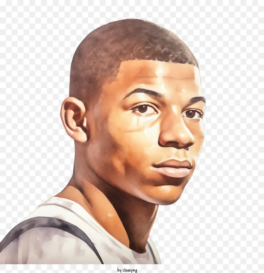 Kylian Mbappé，Acuarela Kylian Mbappe PNG