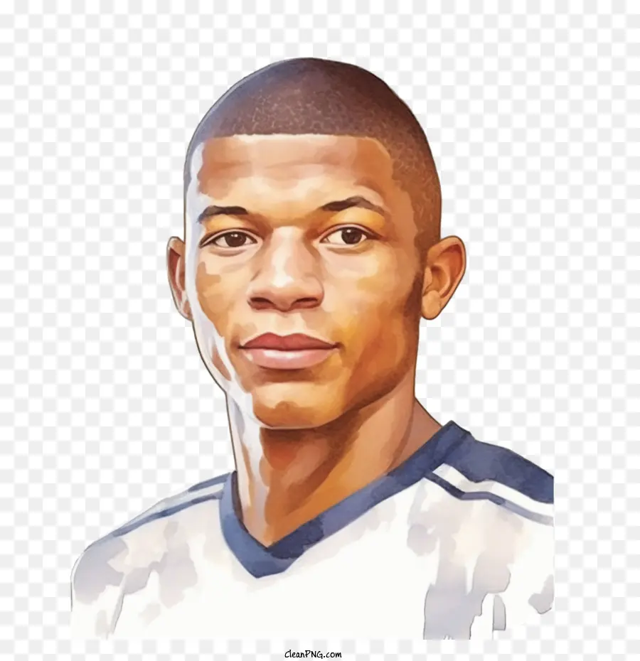 Kylian Mbappé，Acuarela Kylian Mbappe PNG