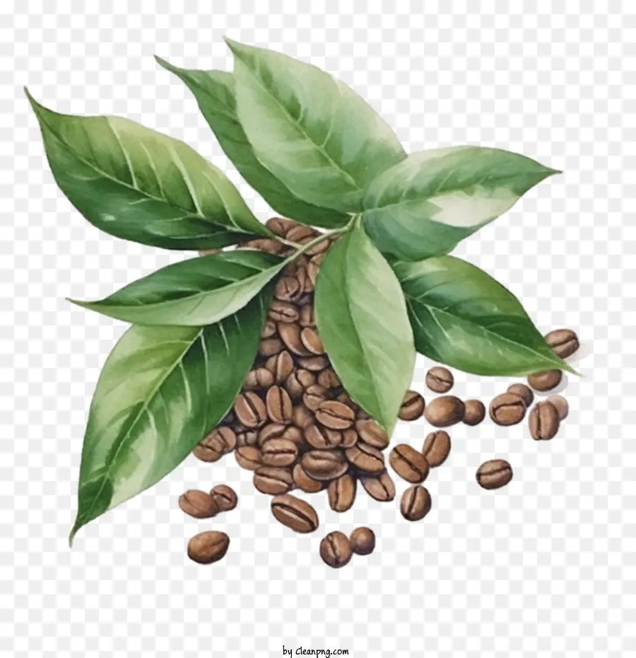 Granos De Café Acuarela，Granos De Café PNG