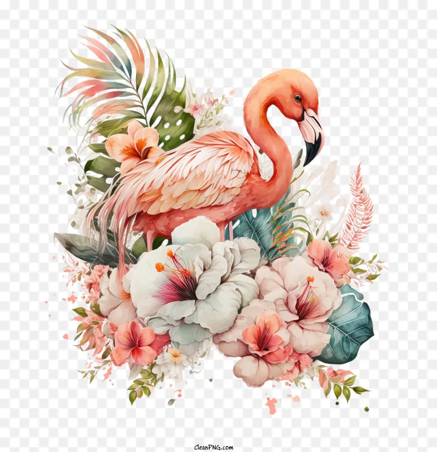 Flamigo，Floral Flamingo PNG