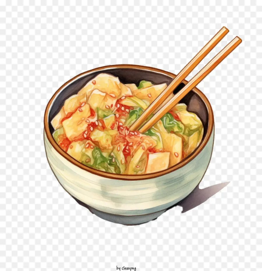 La Comida Coreana，Comida Coreana De Acuarela PNG