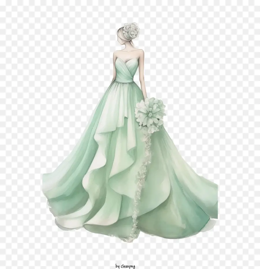 Vestido De Novia，Vestido De Novia De Acuarela PNG