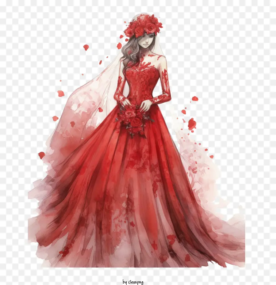 Vestido De Novia，Vestido De Novia De Acuarela PNG