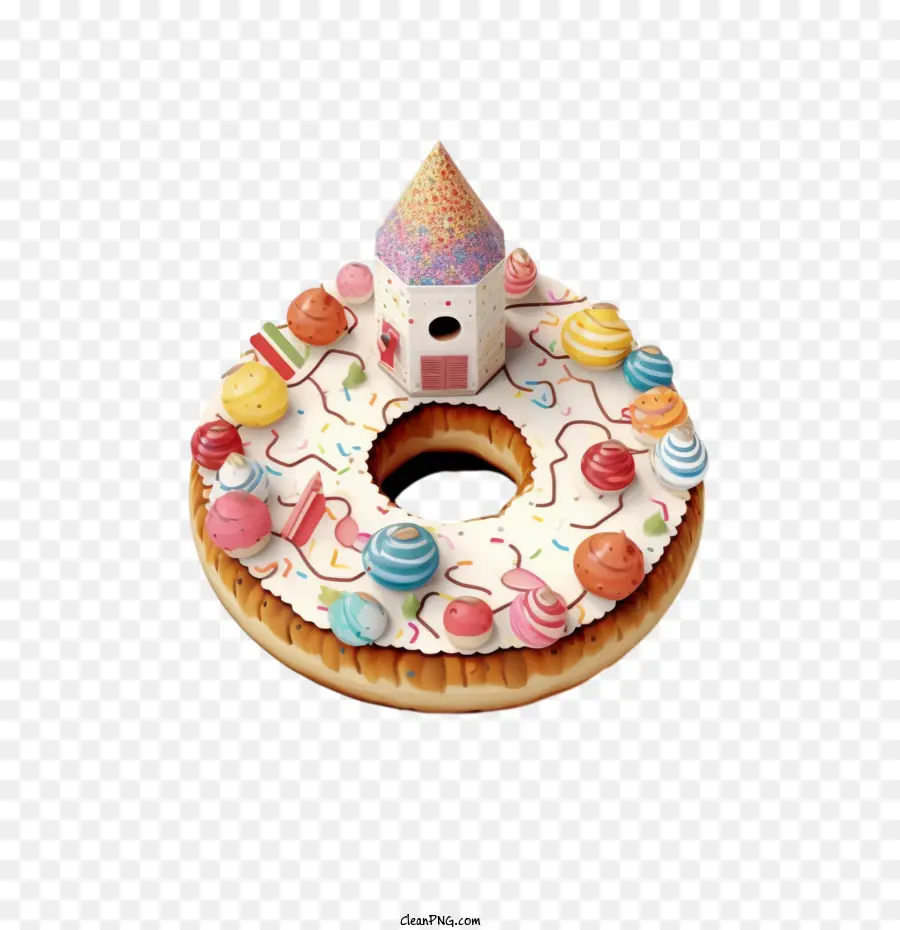 Rosquilla，Donut Decorado PNG