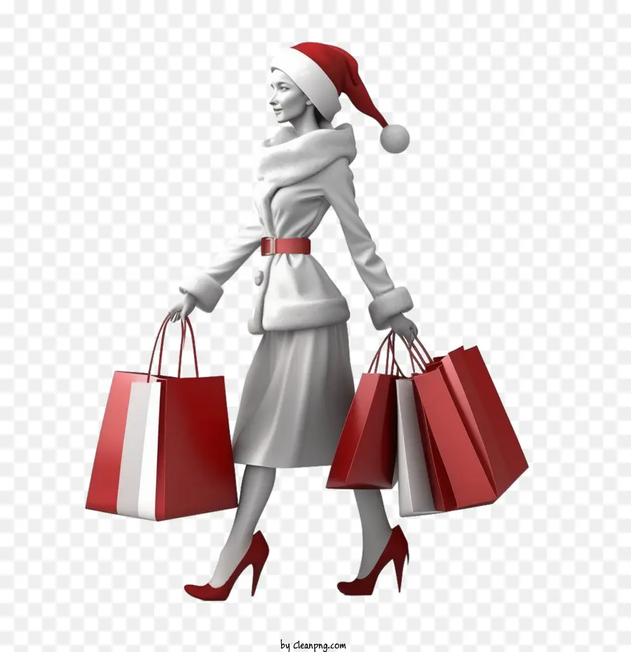 Compras Navideñas，Mujer De Compras PNG