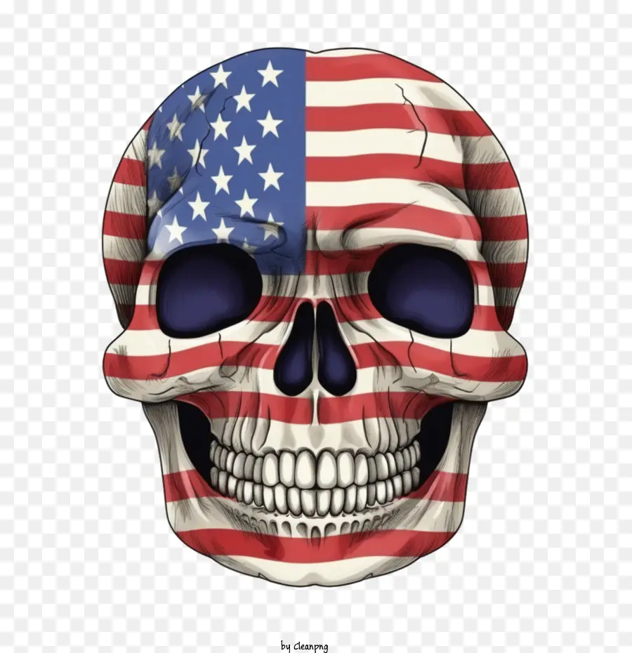 Cráneo De La Cabeza，Bandera Americana PNG