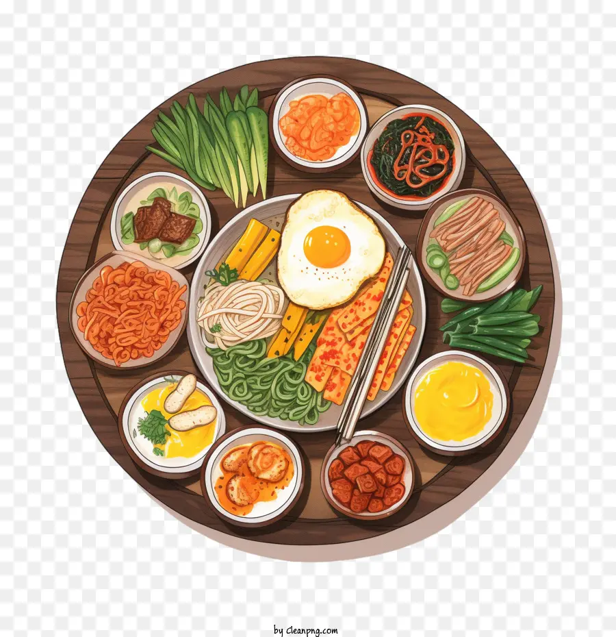 Comida Coreana，Plato De Comida Coreana PNG