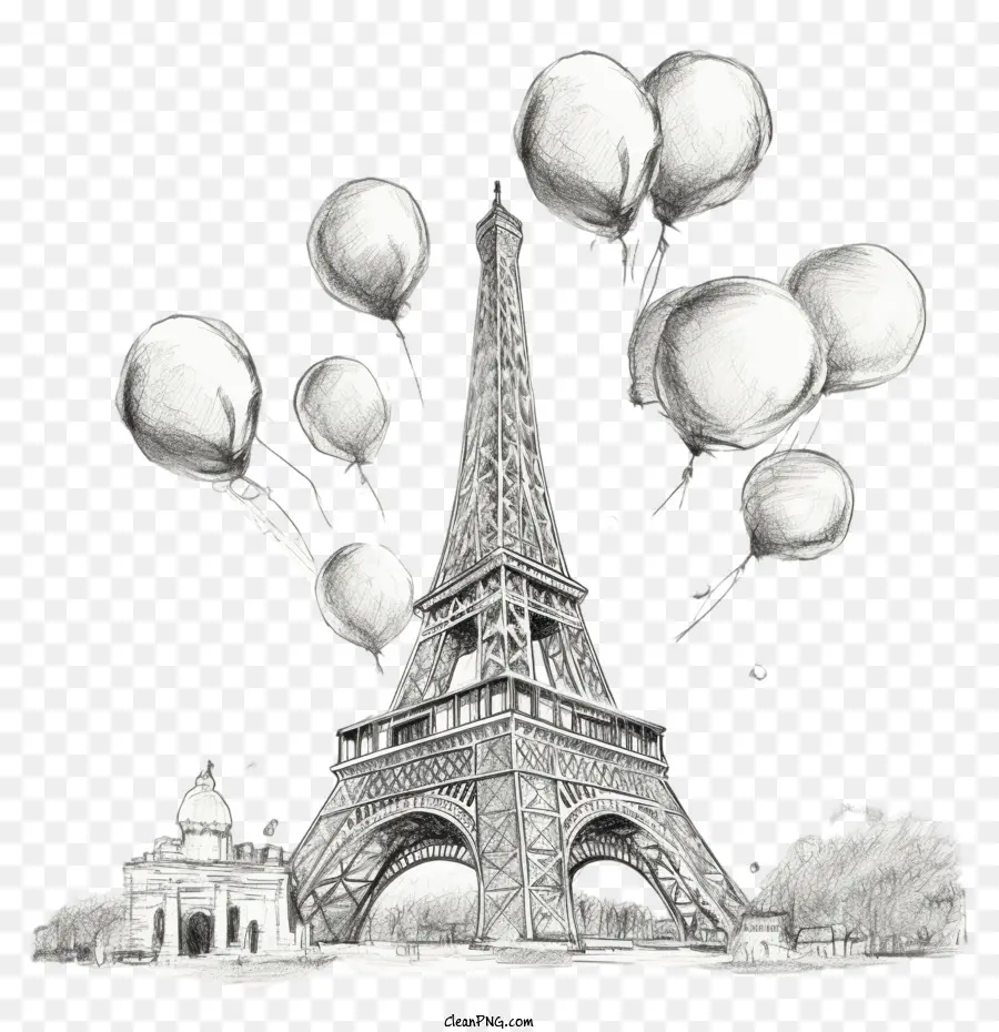 Torre Eiffel，Globos PNG