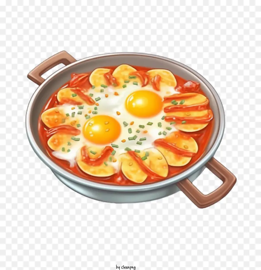 Comida Coreana，Huevos Fritos PNG