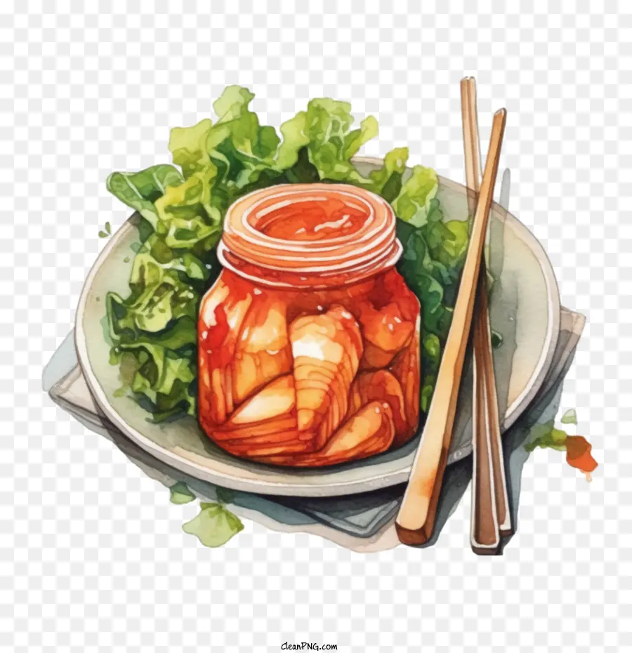 Comida Coreana，Tarro De Kimchi PNG