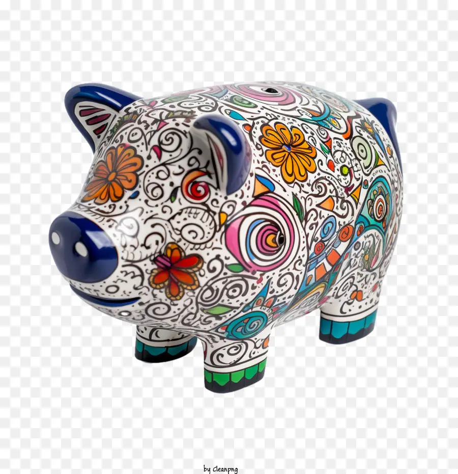 Doodle Piggy Bank，Alcancía PNG