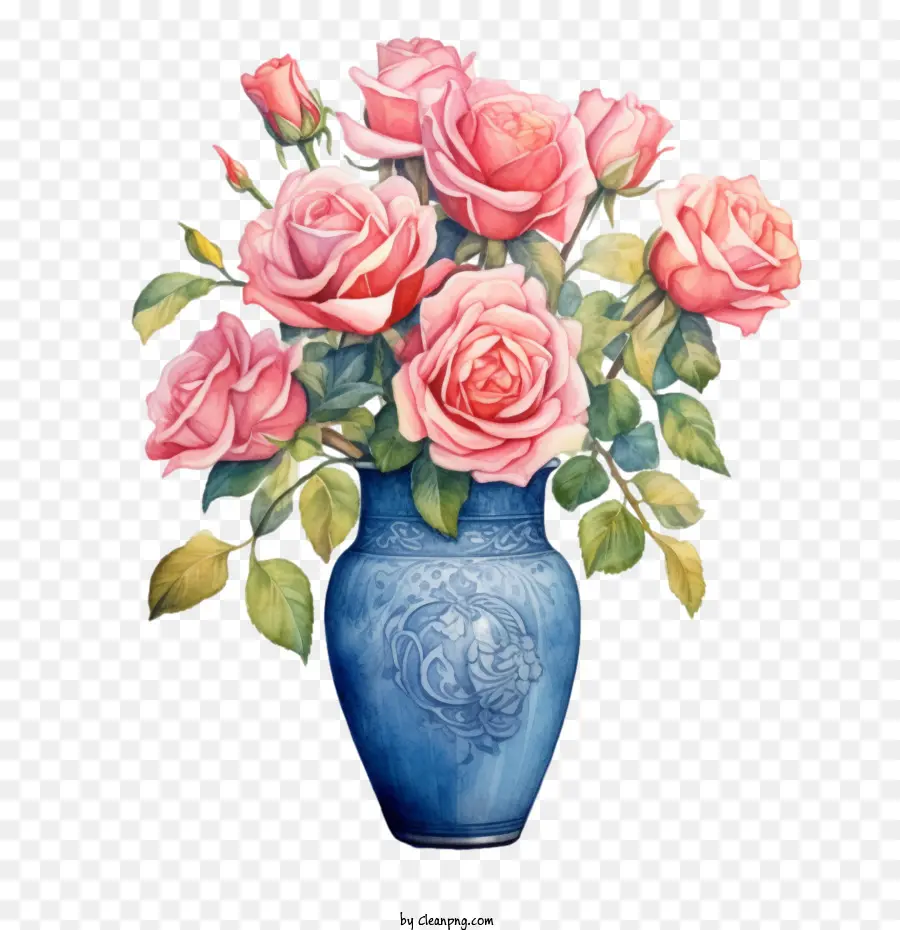 Rosa，Florero PNG