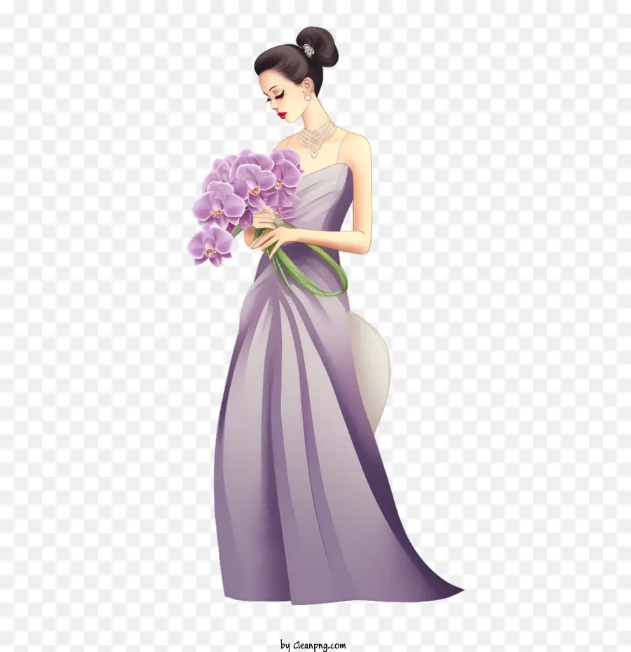 Vestido Morado，Vestido De Novia PNG