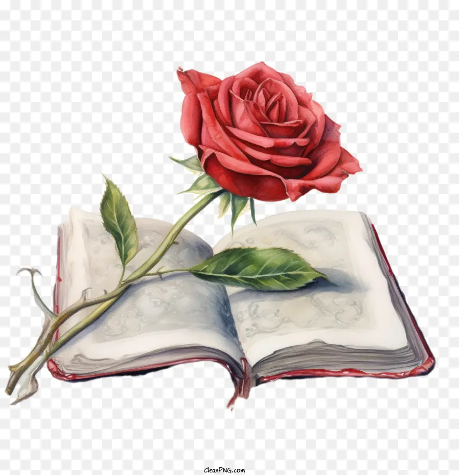 Rosa Roja，Libro Abierto PNG