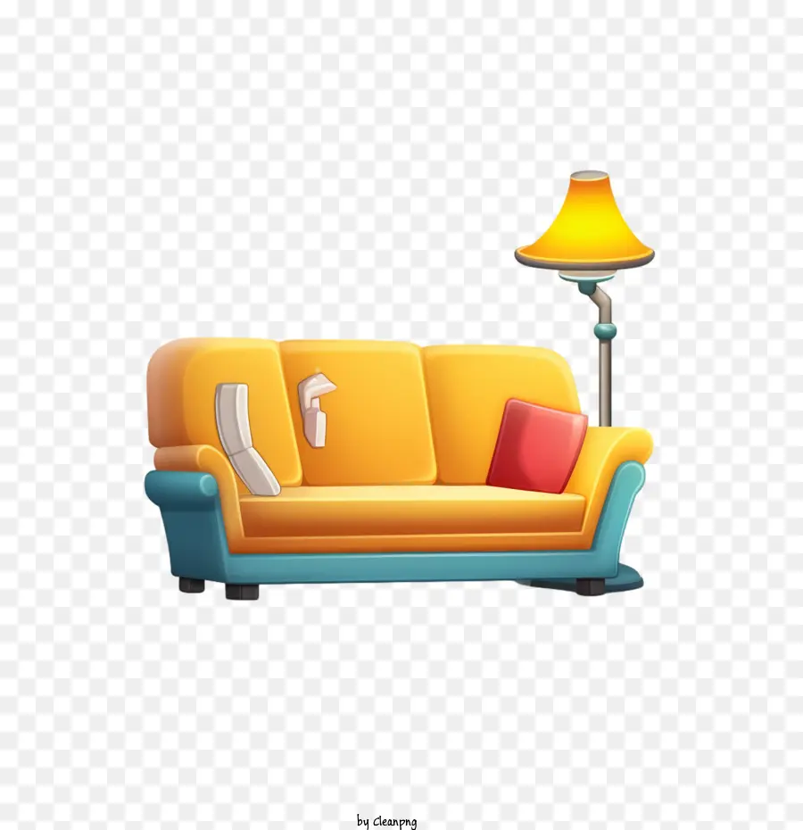 Sofá Y Lámpara，Sillón PNG