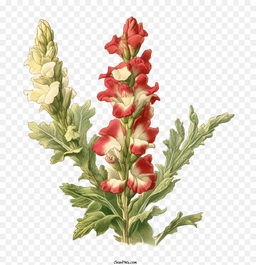 Snapdragon Flor，Rojo PNG