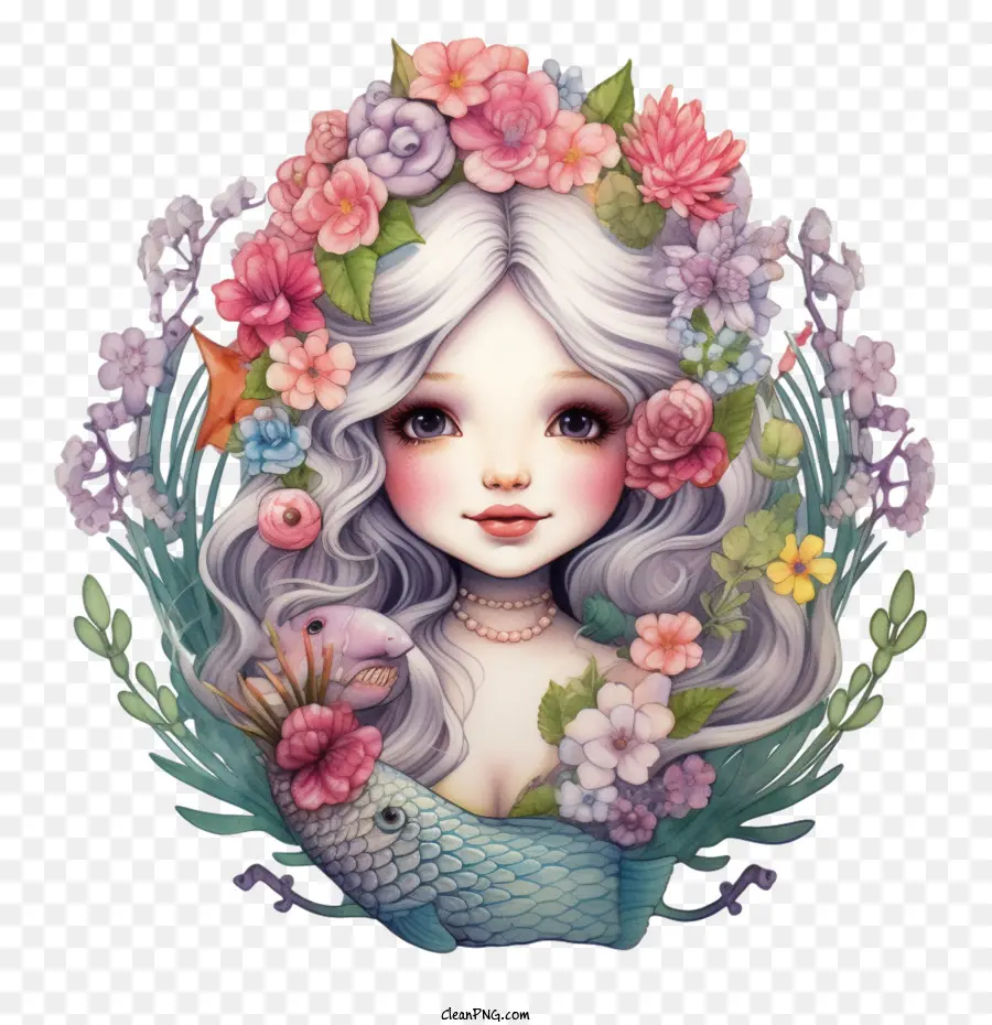 Sirena，Flores PNG