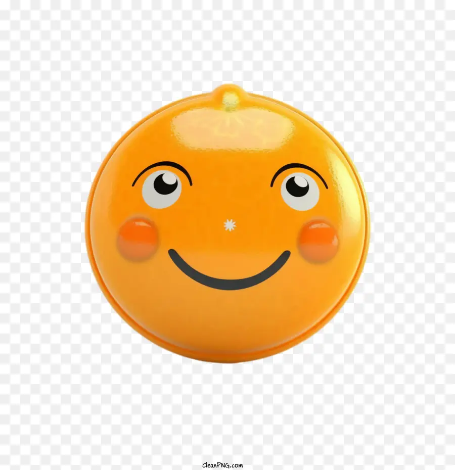 Cara Emoji，Bola Naranja Sonriente PNG