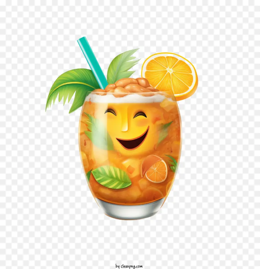 Bebida Tropical，Cara Sonriente PNG