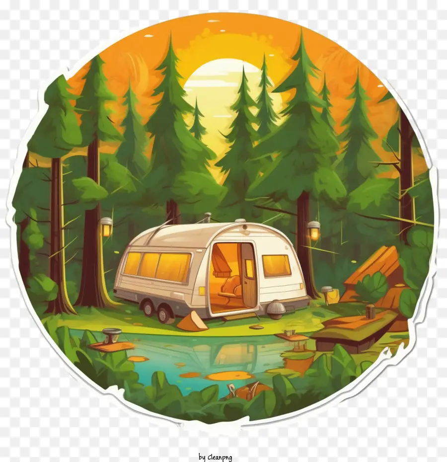 Camping，Remolque PNG