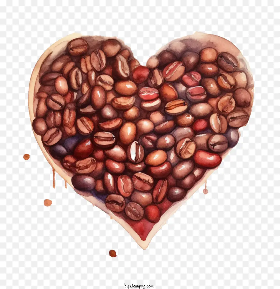 Granos De Café，Corazón PNG