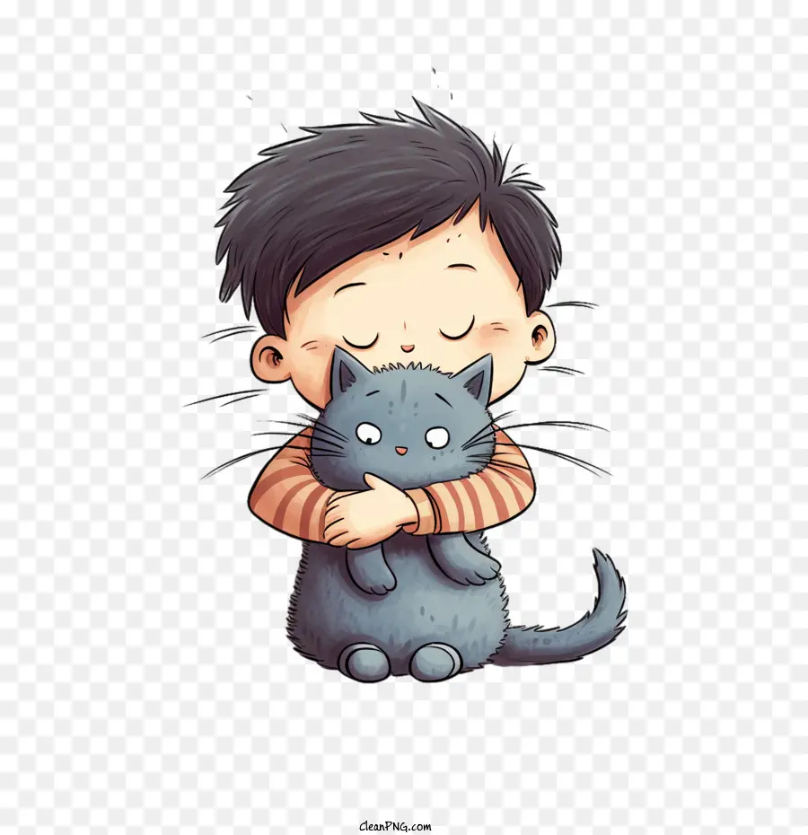 Abrazo Gato，Lindo PNG