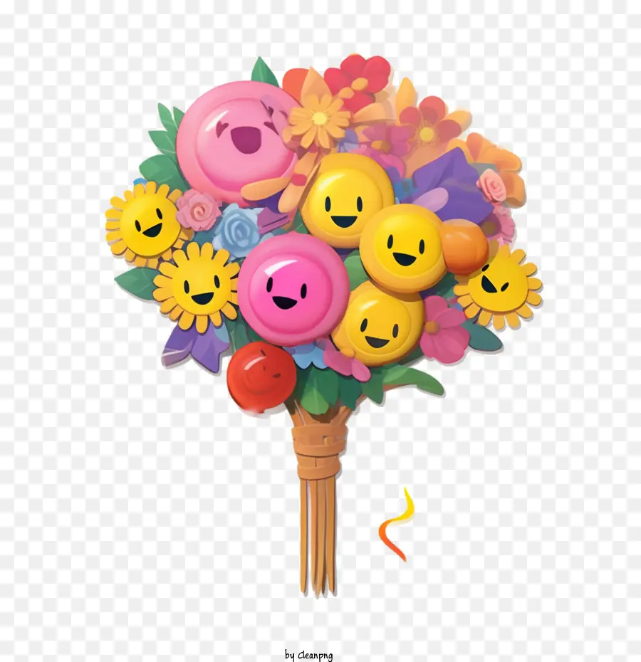 Ramo，Ramo De Flores Sonrientes PNG