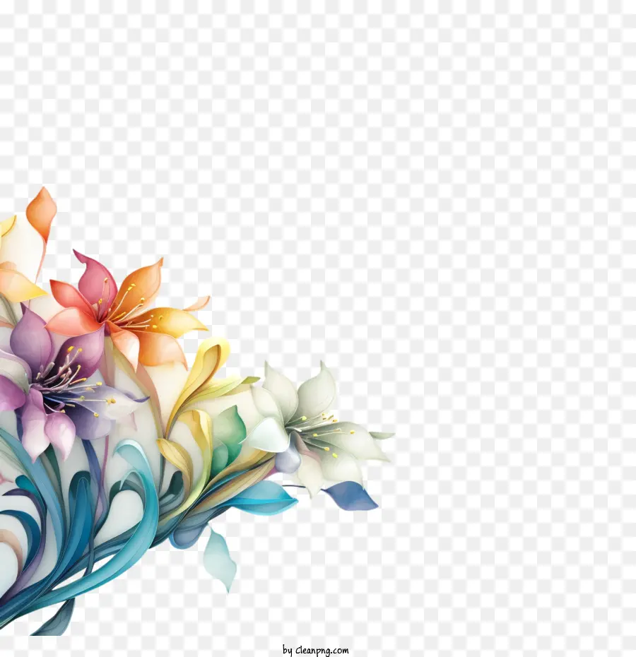 Tira De Flores，Diseño Floral PNG