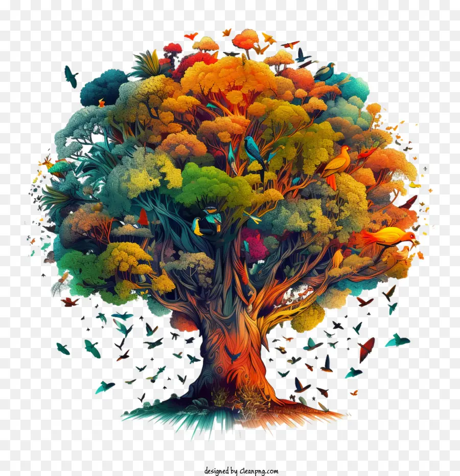 árbol Grande，Colorido PNG