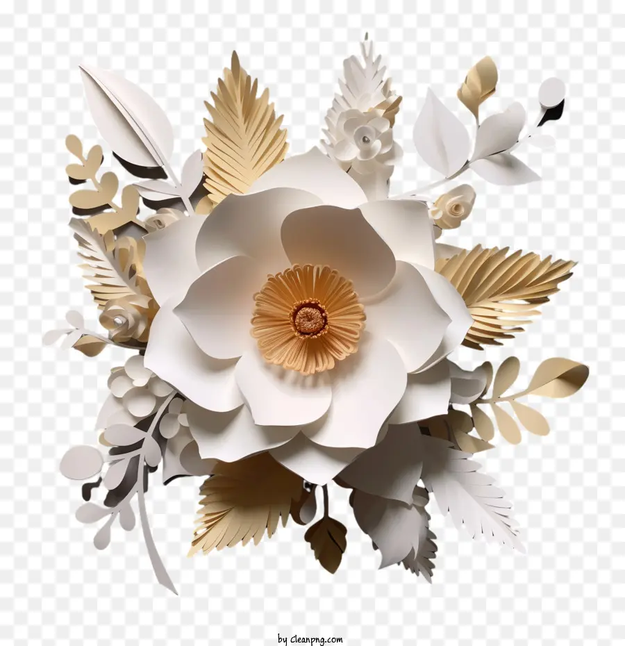 3d Flor，Flor De Arte De Papel PNG