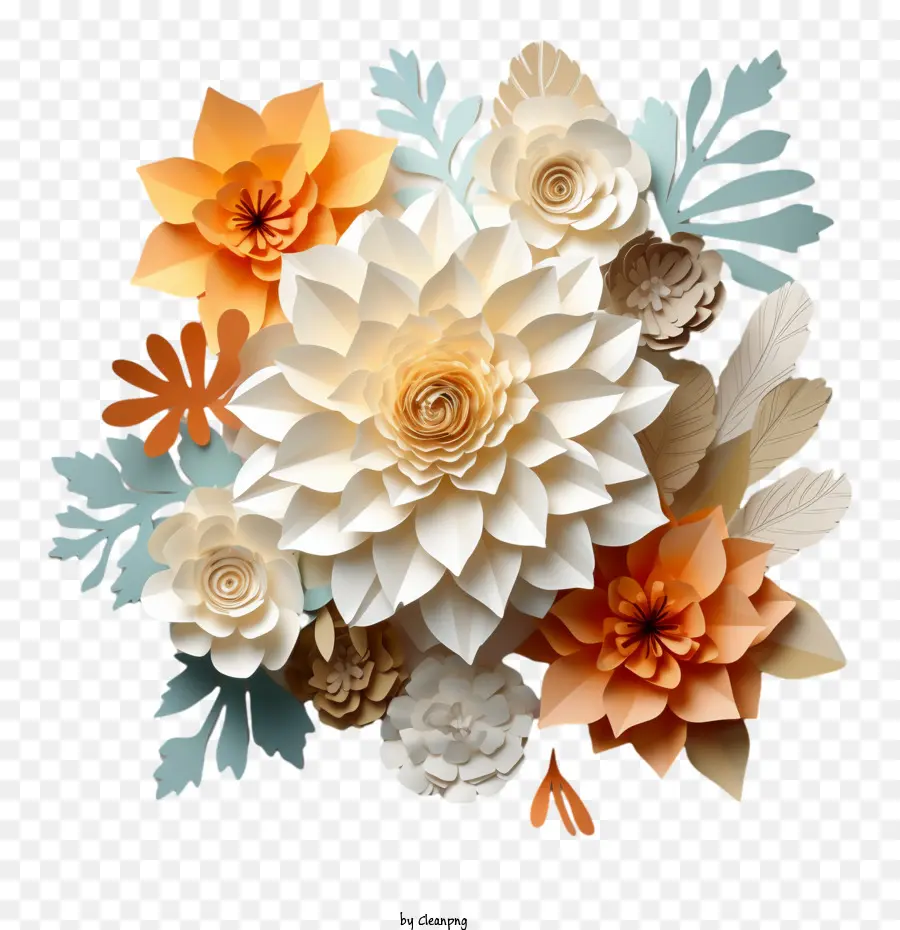 3d Flor，Flor De Arte De Papel PNG