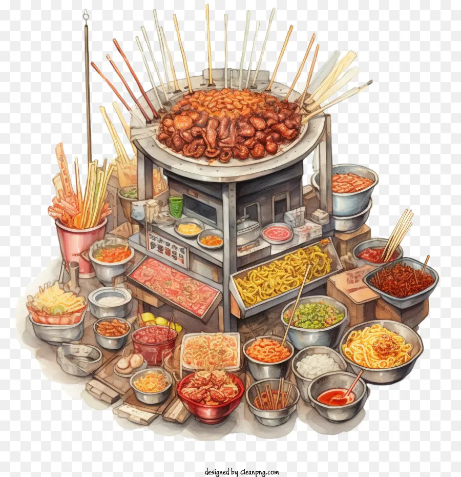 La Comida Coreana，Los Perros Calientes PNG