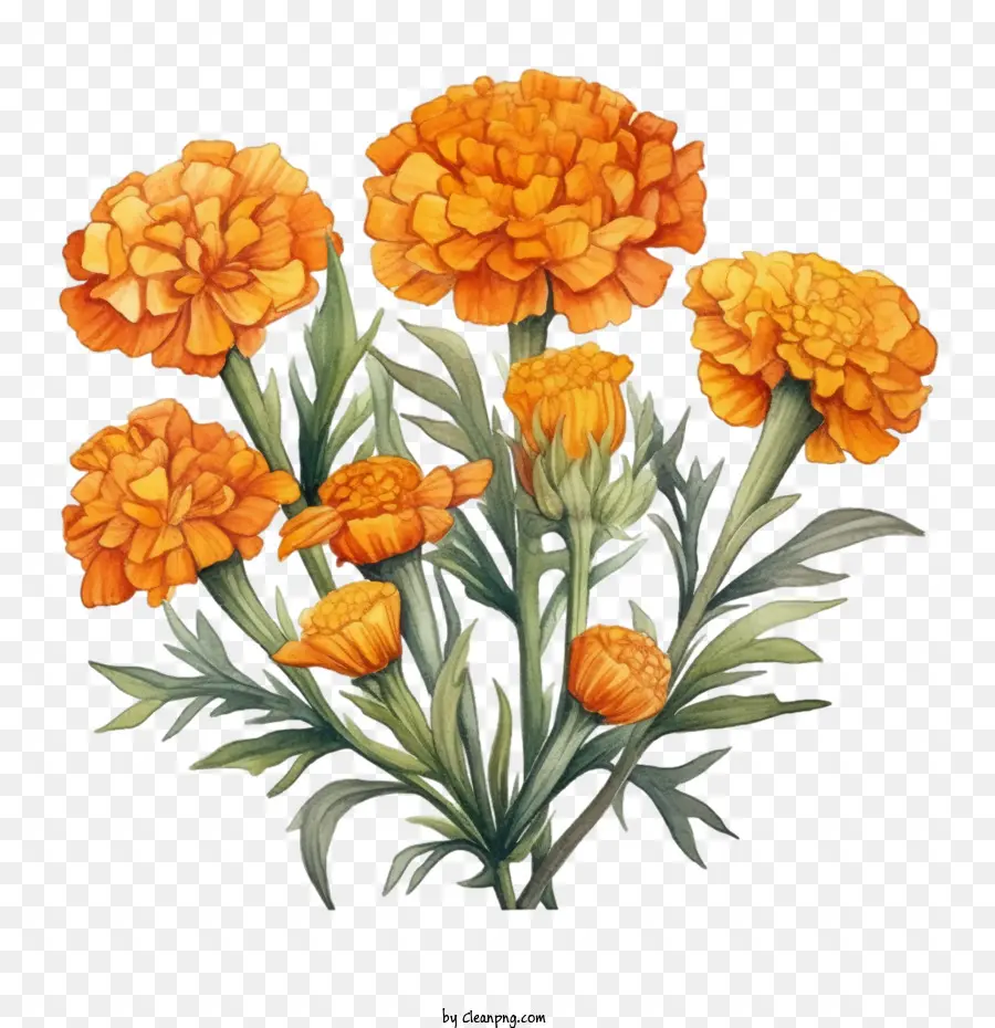 La Flor De Caléndula，Flores De Color Naranja PNG