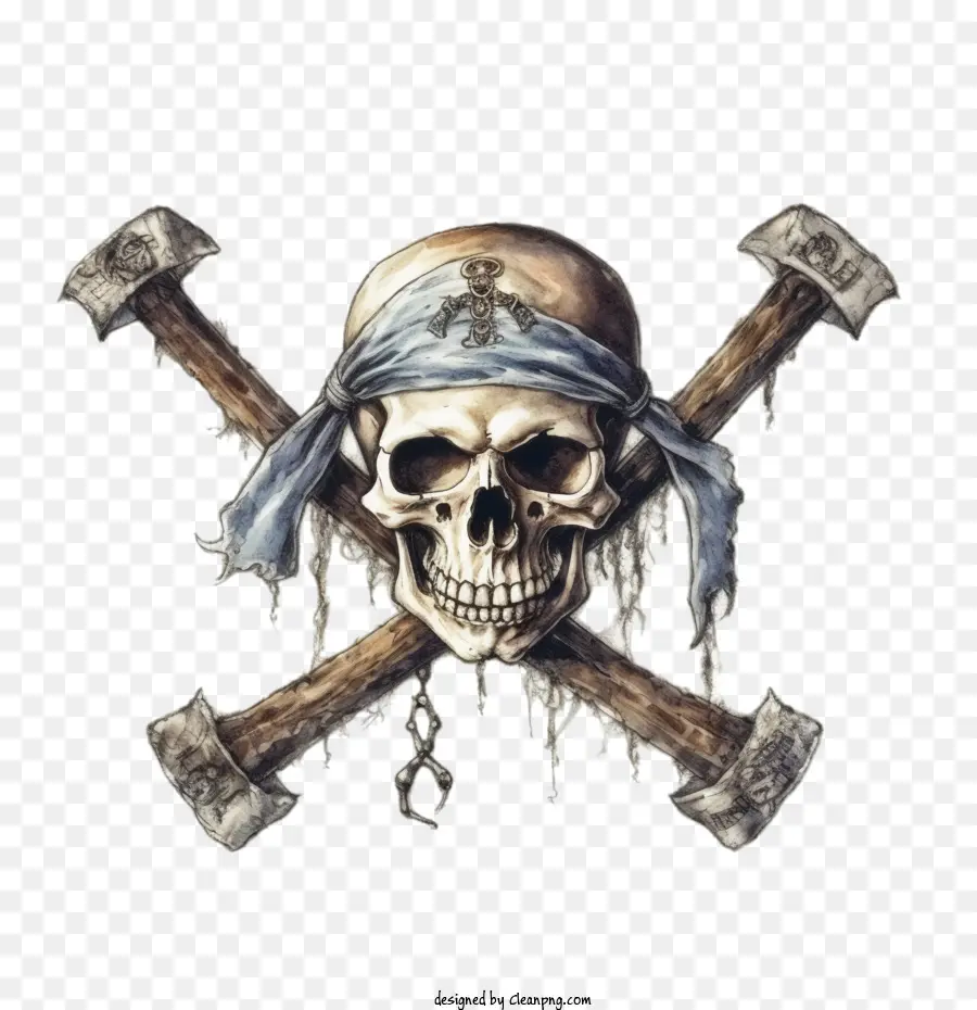 Jolly Roger，Calavera Con Pañuelo PNG