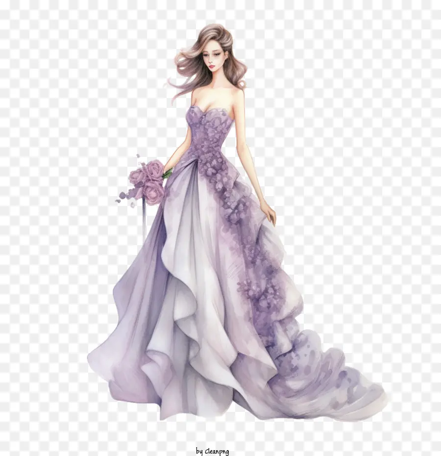 Vestido De Novia，Morado PNG