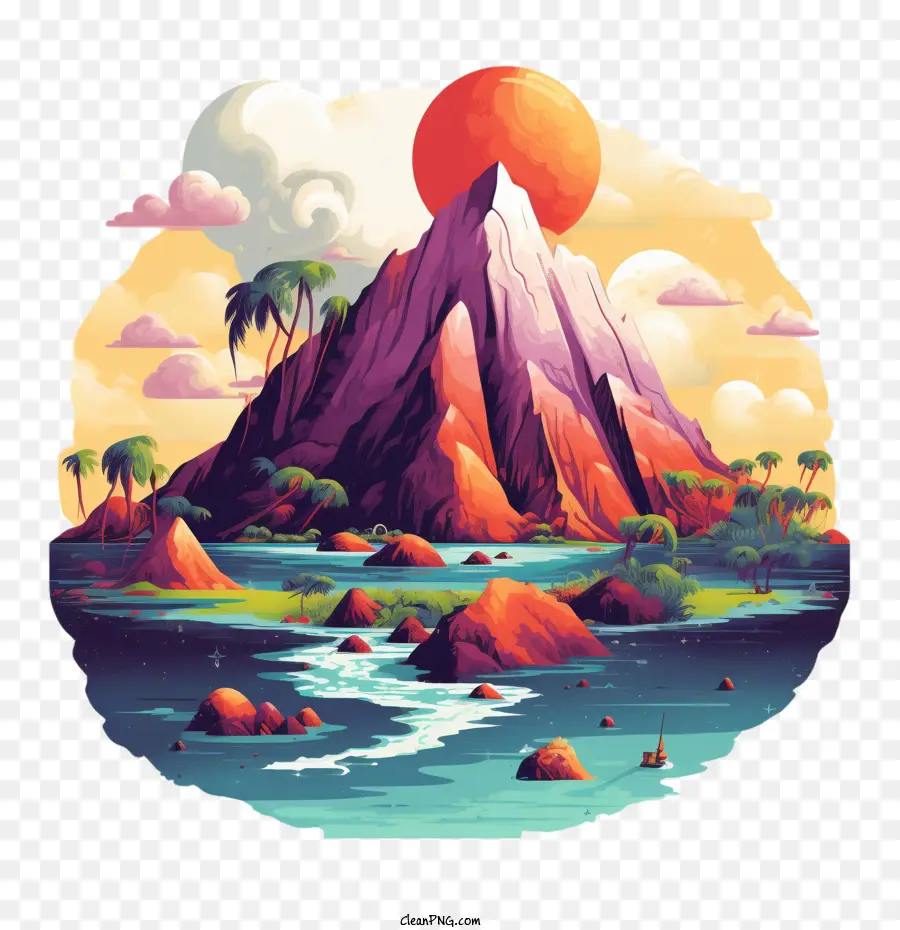 Volcán，Paisaje PNG