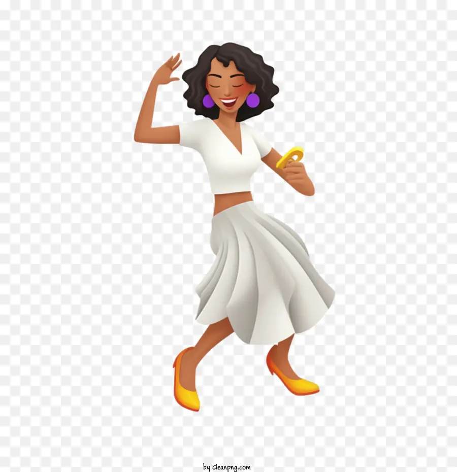 Mujer Bailando，Vestido Blanco PNG