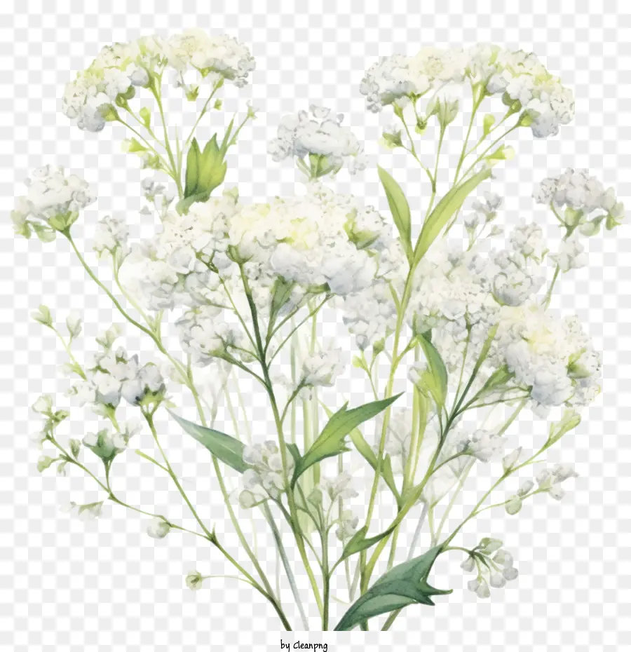Bebé De La Respiración De La Flor，Flores Blancas PNG