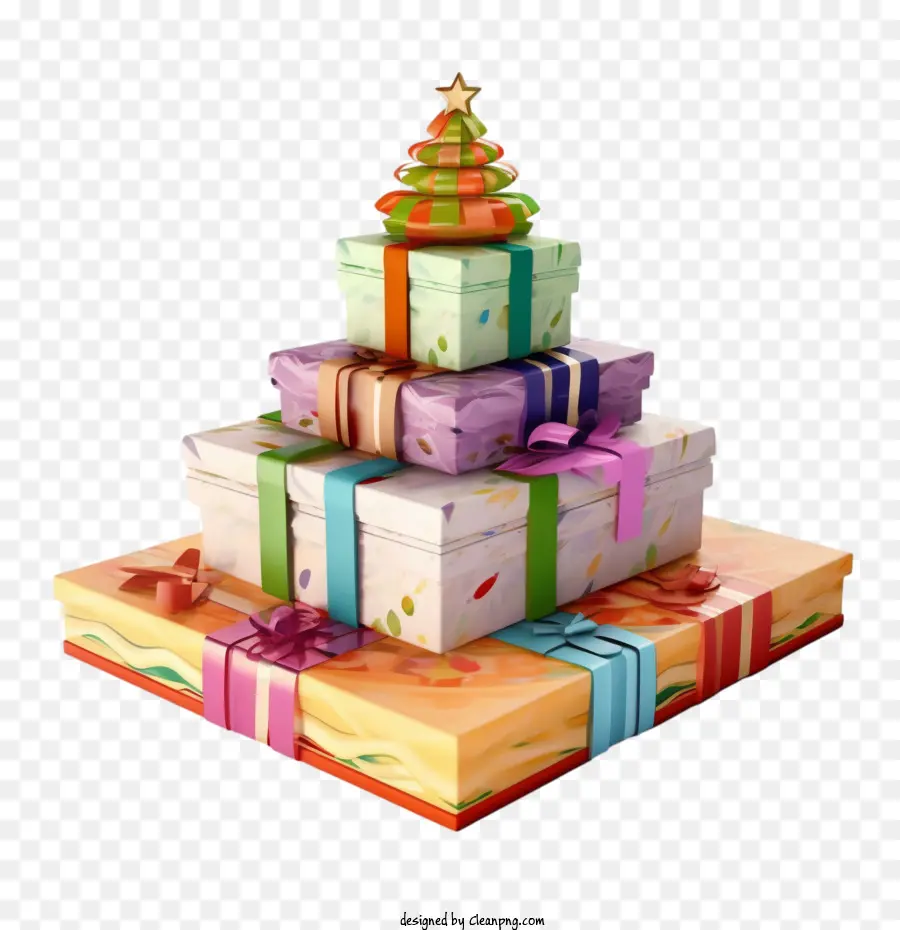 Árbol De Regalo De Navidad，Caja De Regalo PNG