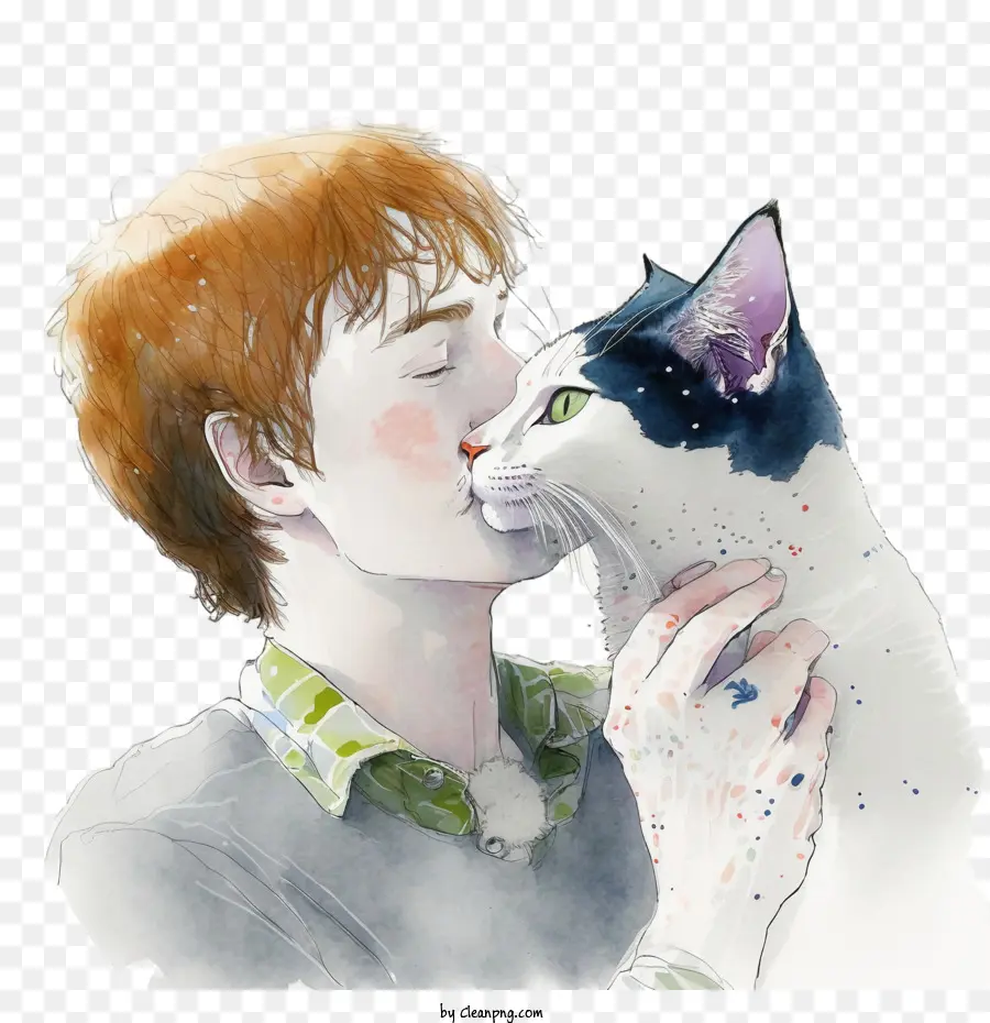 Beso，Persona Con Gato PNG