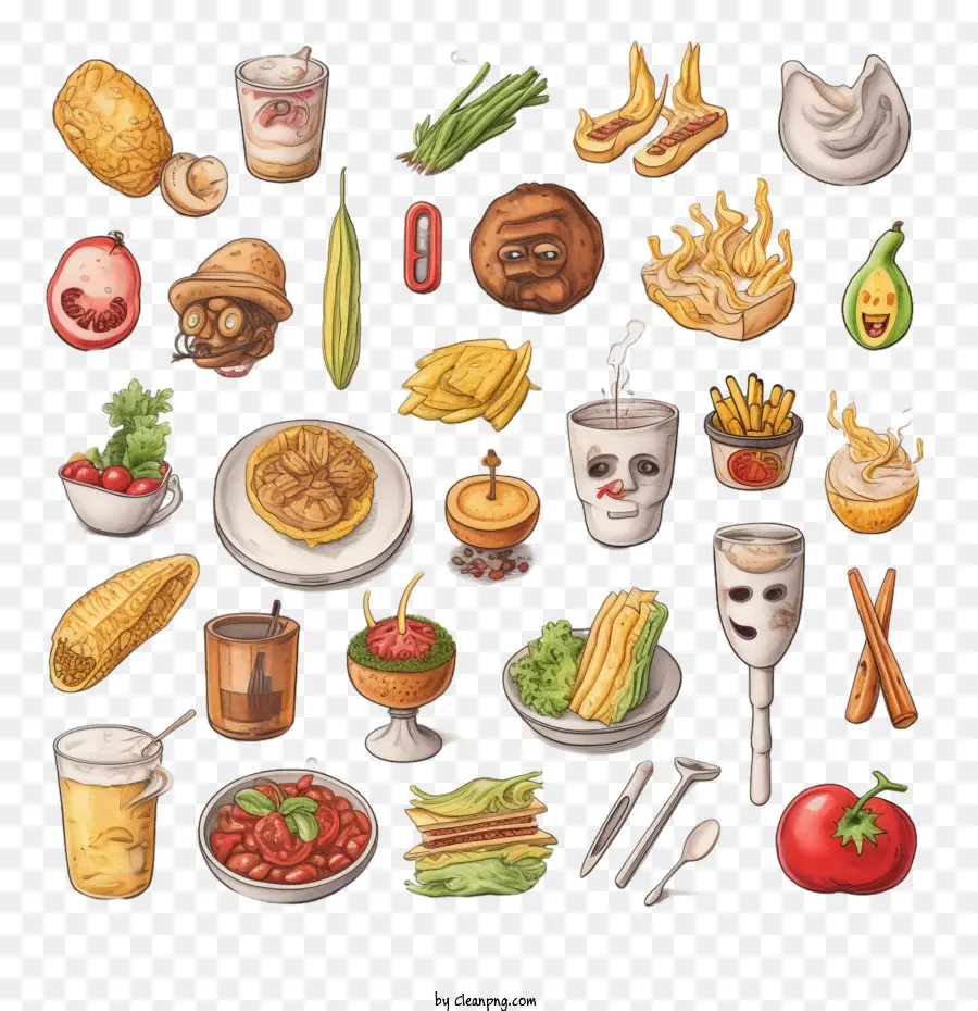 Comida Emoji，Las Papas Fritas PNG