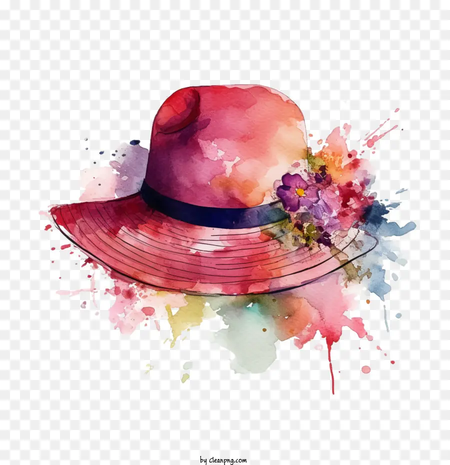 Sombrero De Verano，Acuarela Sombrero PNG