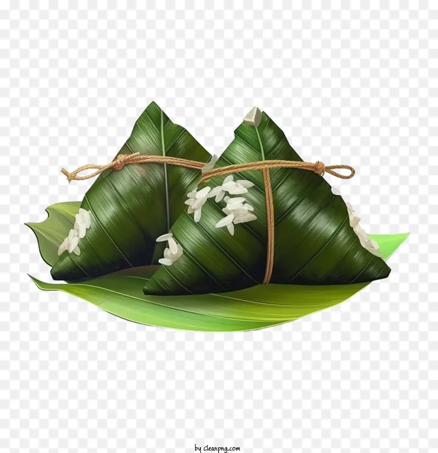 Zongzi，Plátano Verde Hoja PNG