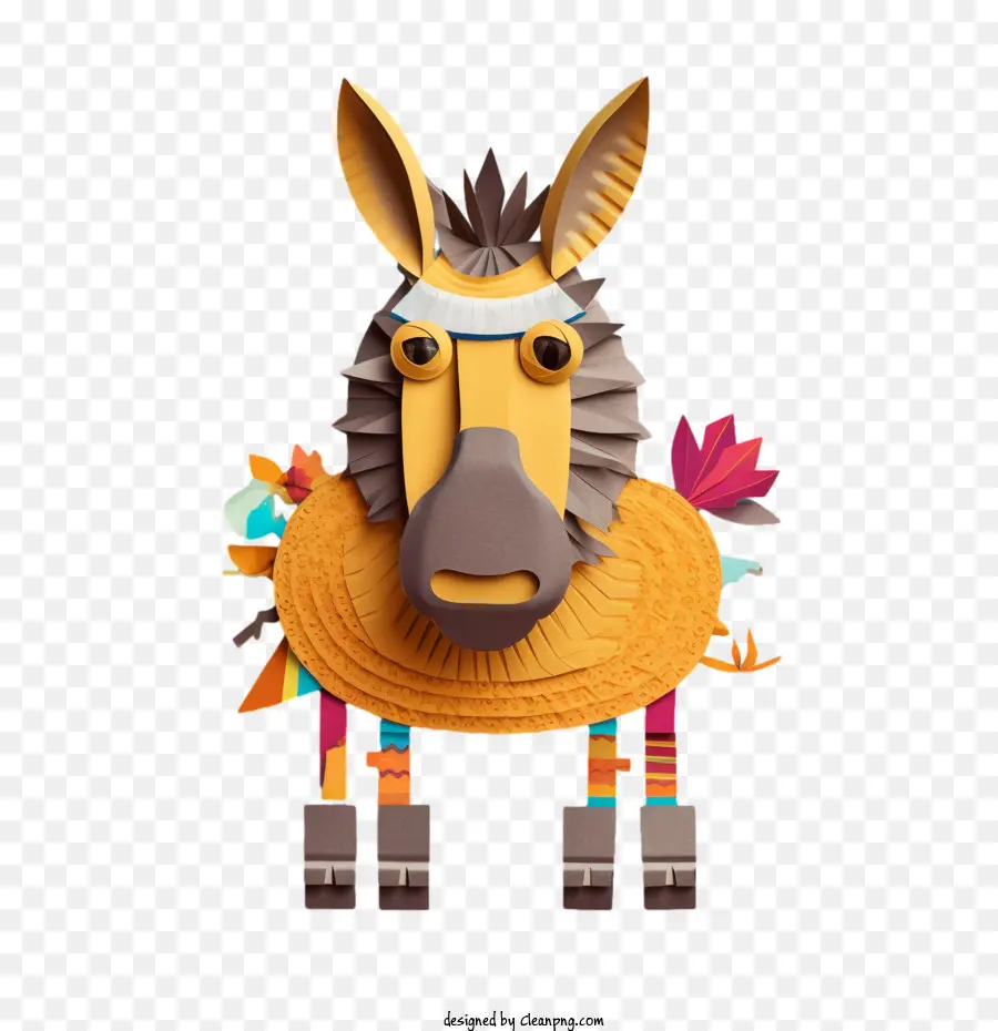 Burro，Paper Art Bonkey PNG