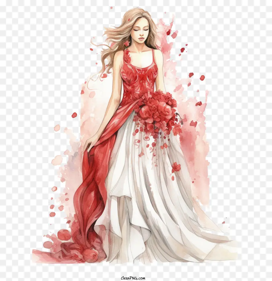 Vestido De Novia，Mujer Vestida PNG