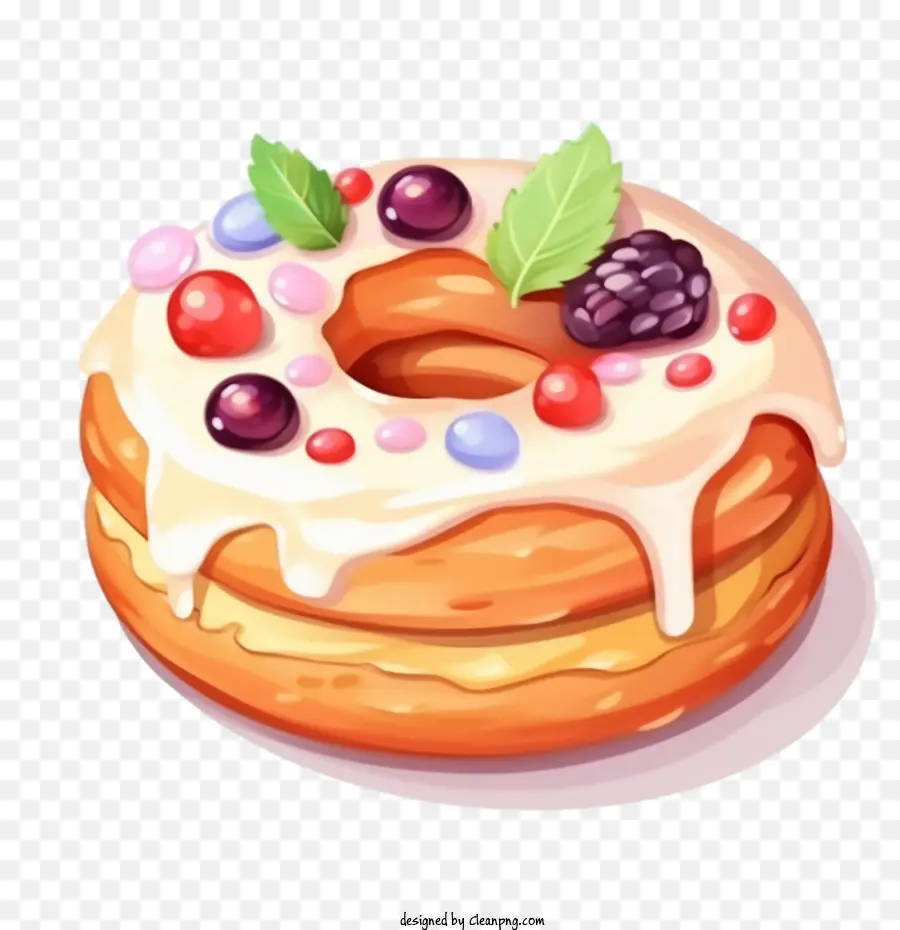 Rosquilla，Donut Decorado PNG