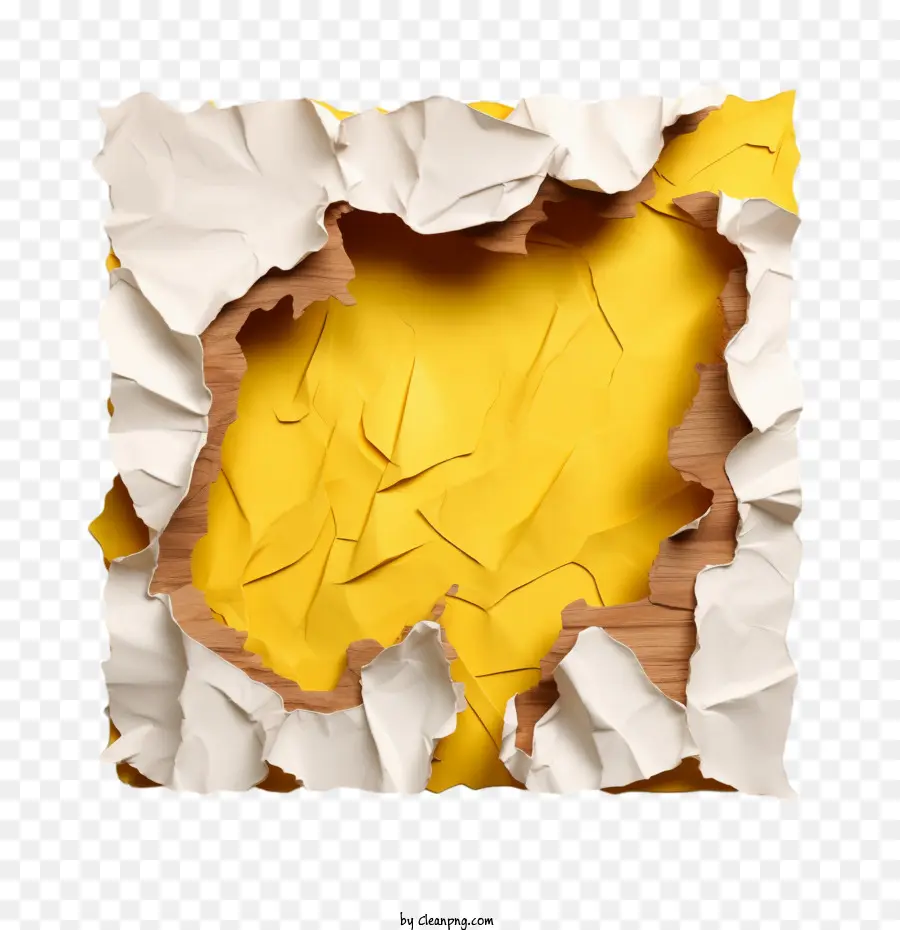 Papel Rasgado，Papel Amarillo PNG