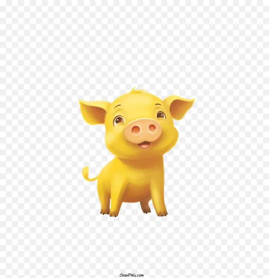 Cerdo De Dibujos Animados，Cerdo Amarillo PNG