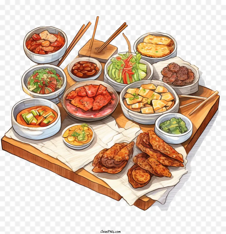La Comida Coreana，La Comida Asiática PNG