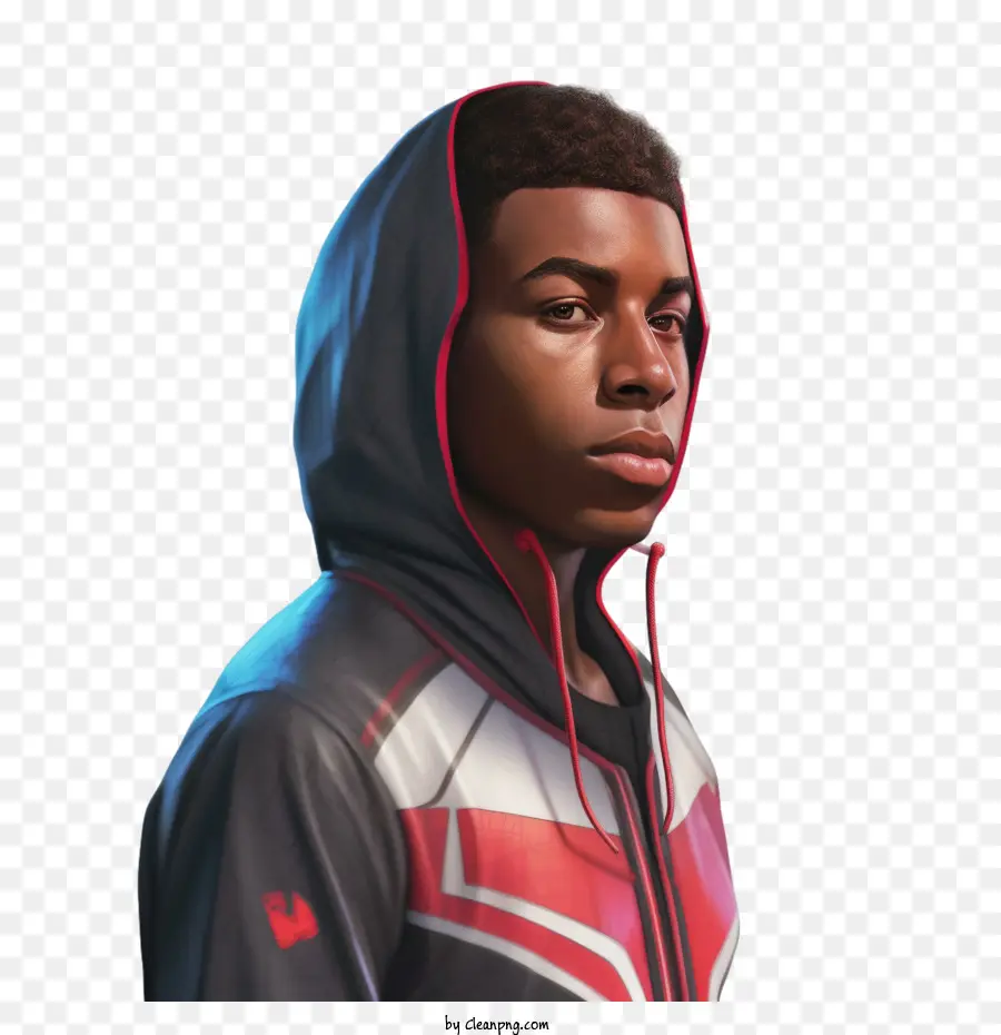 Miles Morales，Chico Con Sudadera Con Capucha PNG